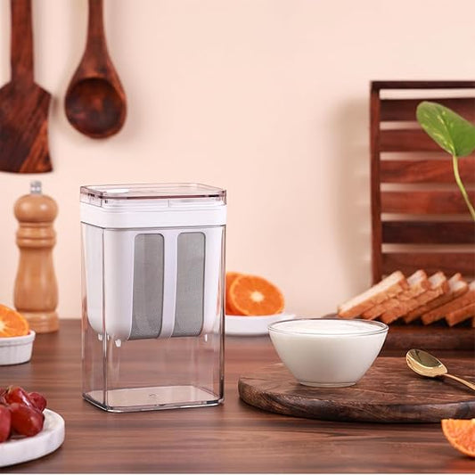 Greek Yogurt & Curd Maker - 1100ml Fine Mesh Strainer with Lid